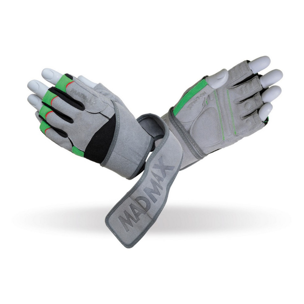 Рукавички для фітнесу Wild MadMax MFG-860_M, Grey/Green, M 19-20,5 см