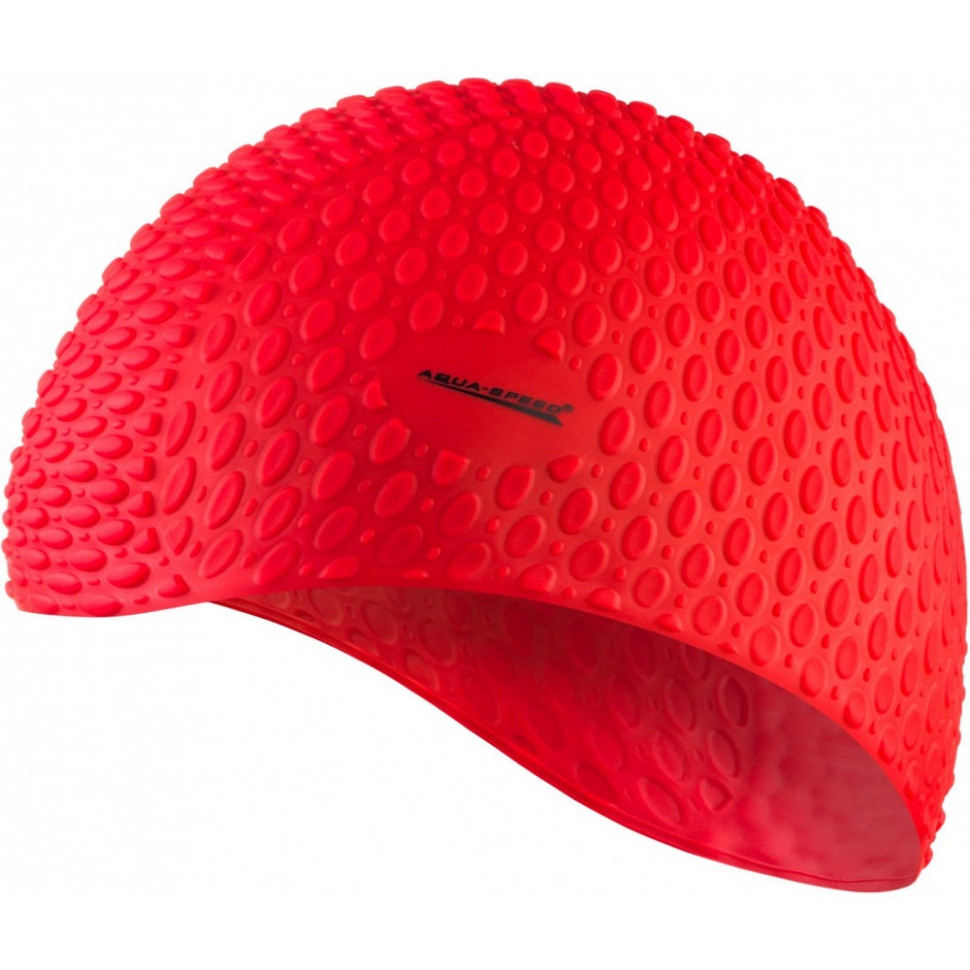 Шапка для плавання BUBBLE Aqua Speed 102-31 червоний, OSFM